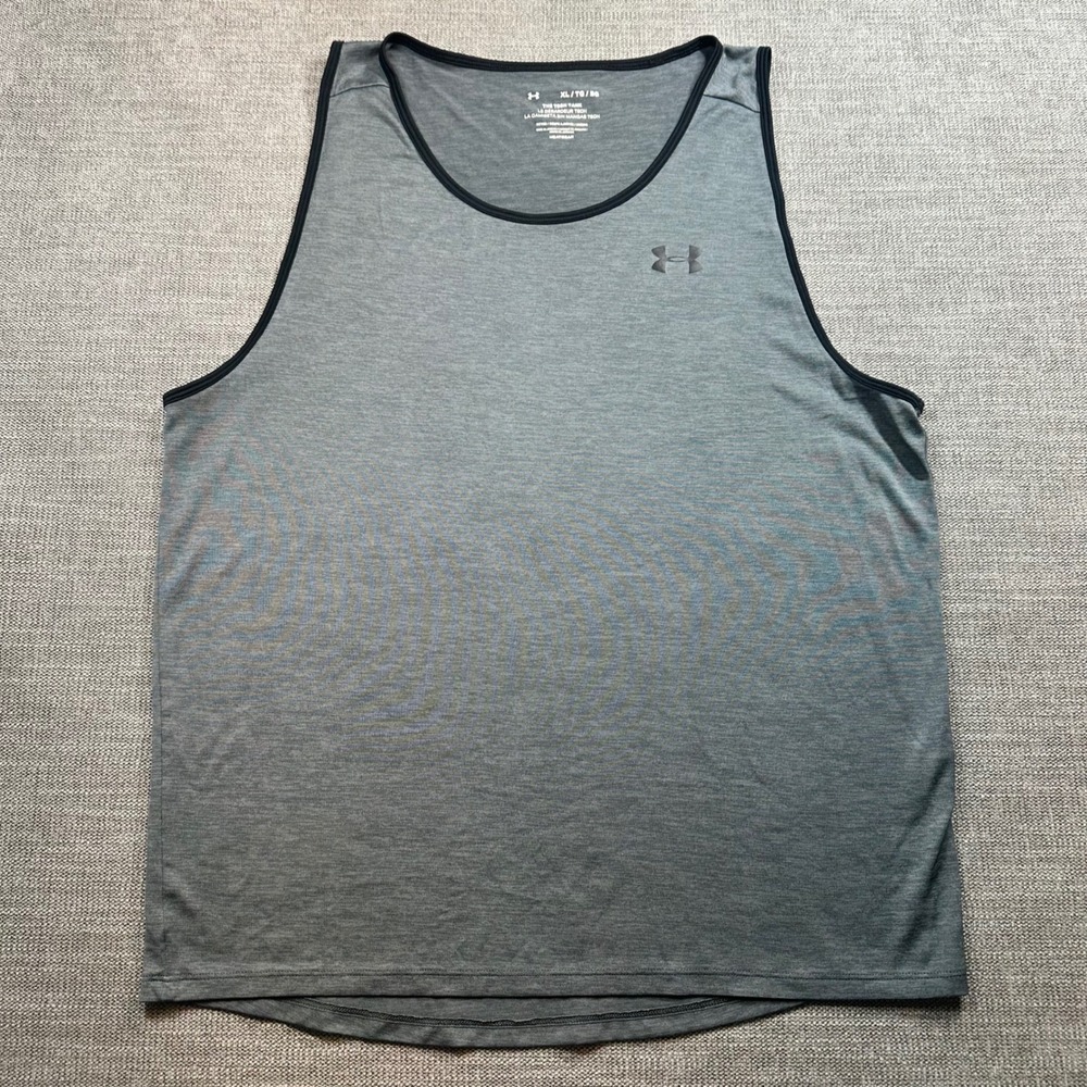Under Armour Tech Tank Men XL Grey  HeatGear Sleeveless Training‎ Top